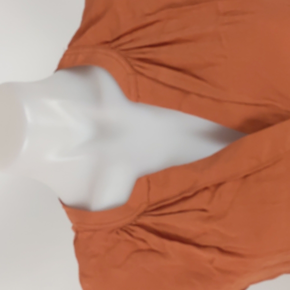 Witchery Womens Top Size XS Orange Sleeveless V-Neck Button Detail Lyocell Blend - Picture 6 of 14